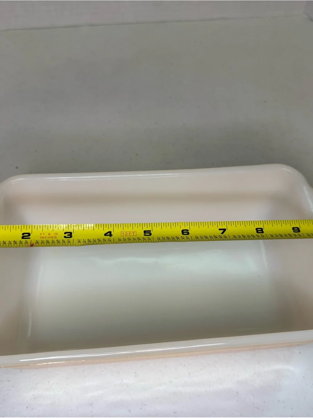 Vtg FIRE KING LOAF PAN 409 9” 1qt PEACH LUSTER ORANGE IRIDESCENT CASSEROLE BREAD